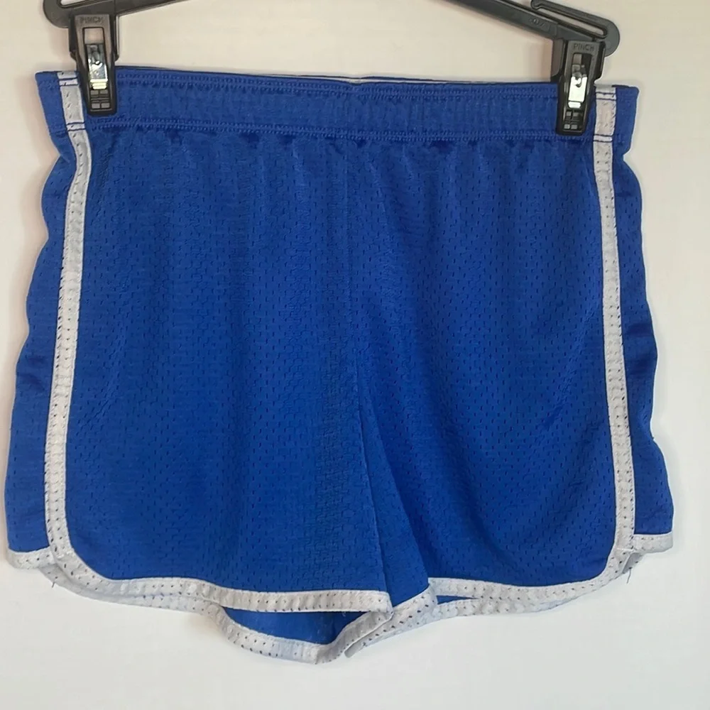 Justice athletic blue with white stripe shorts youth size 12